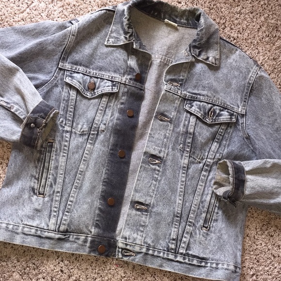 Vintage Jackets & Blazers - Vintage Steel Acid Wash Jean Jacket